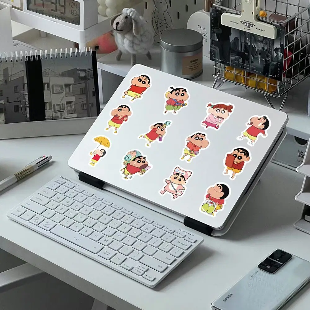Crayon Shin-chan  Shiro Cartoon Cute 60pcs Stickers Kawaii 2D Graffiti DIY Decoration Stickers Animation Peripheral Wholesale - view 5