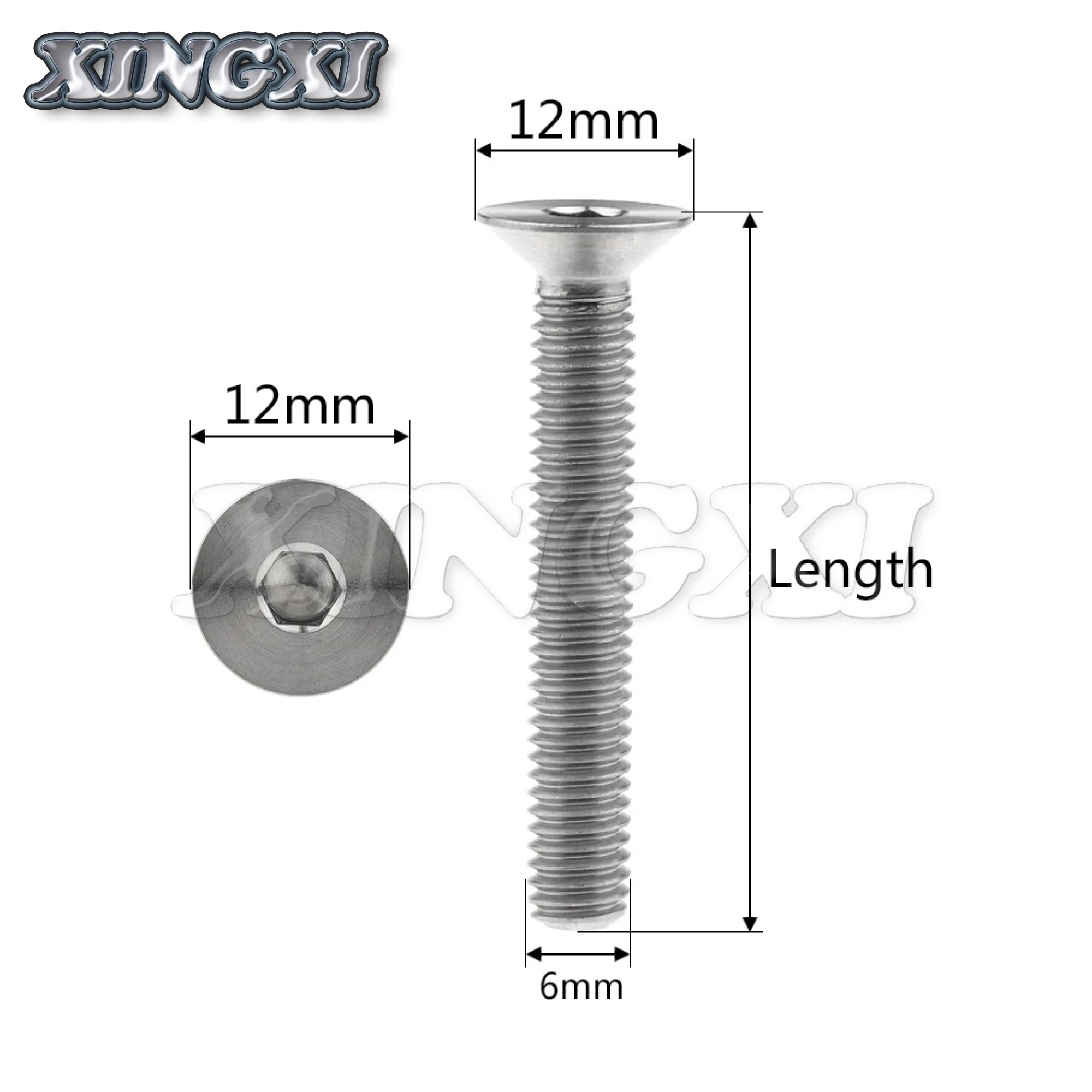 Xingxi 5Pcs Titanium Bolt M6X10 15 20 25 30 35 40 45mm Allen Key Flat Countersunk Head Bolts for Bicycles Motorcycles Fasteners