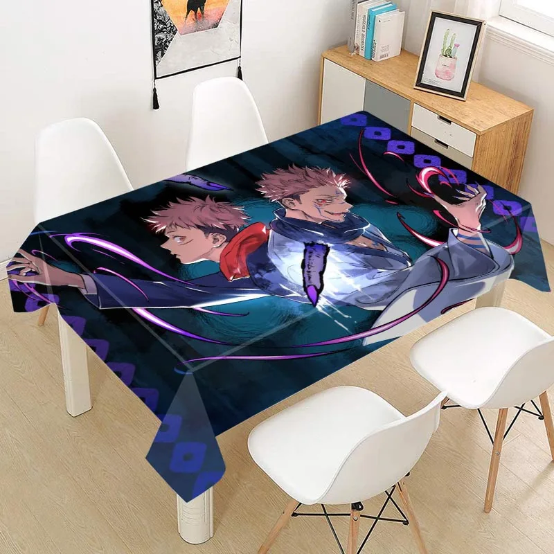 Jujutsu Kaisen Tablecloth Oxford Fabric Square/Rectangular Dust-proof Table Cover For Party Home Decor TV Covers