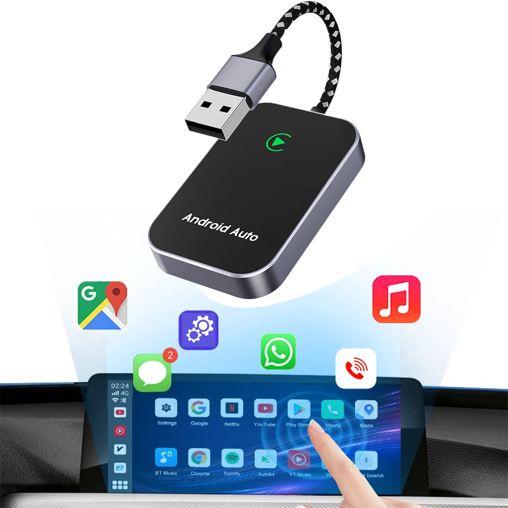 Wireless CarPlay Adapter High Performance Dual Band WiFi with Siri Voice Control for  Android Auto