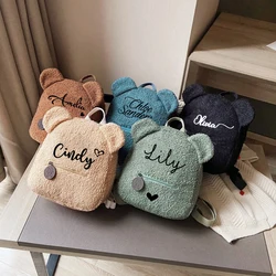 Personalised Bear Backpacks Custom Name PortableMini Children Travel Shopping Rucksacks Women Cute Bear Shaped Shoulder Backpack