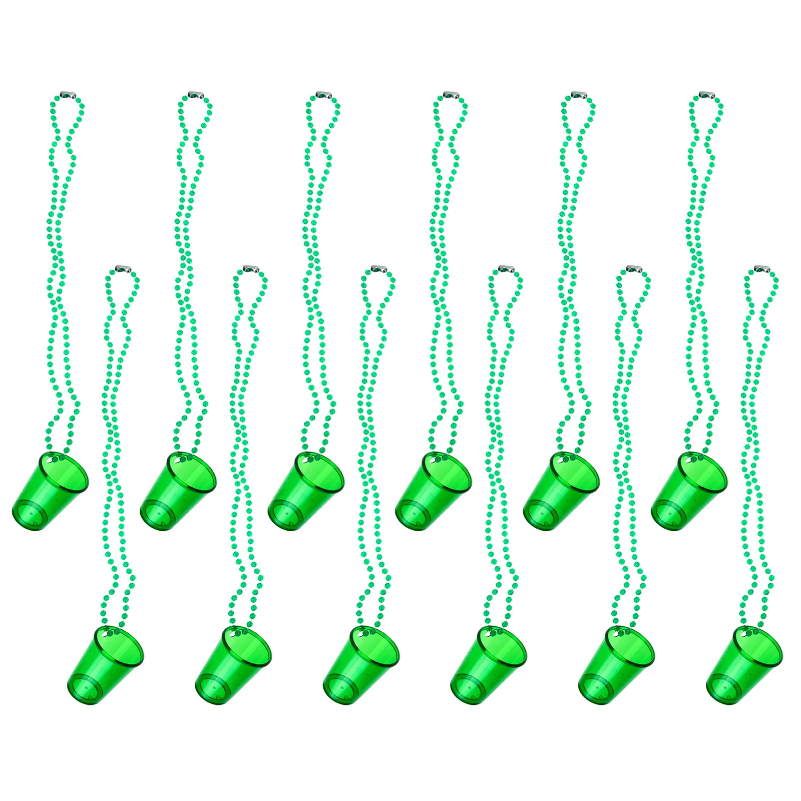 

12Pcs Beaded Necklace Shot Cups Bright Plastic Beaded Design Shot Glass Necklaces Party Wine Cups Bachelorette Supplies