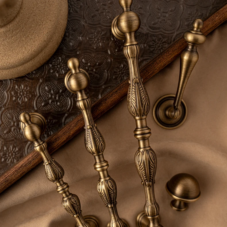 Antique brass furniture pull and drawer knob — supplier illustration 2