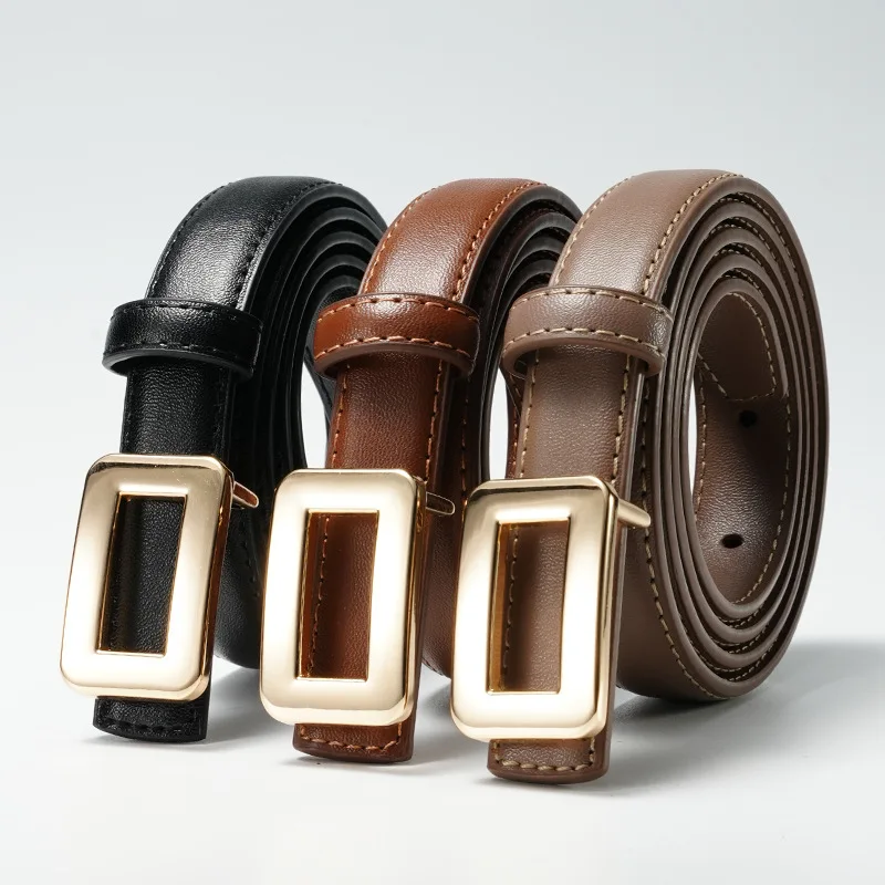 

Women's Belt New Trousers Dress Decorative Women's Smooth Buckle Fashion Skirt Women's Versatile Thin Belt Women