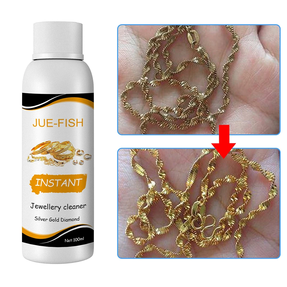 100ml Jewelry Cleaner Silver Jewelry Necklace Ring Clean Polishing Spray Ring Care Washing Fluid Multi-Function Cleaner