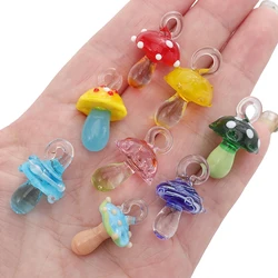1pc 15x26mm Lampwork Mushroom Shape Charms Pendant for Jewelry Making Materials Handmade Diy Bracelet Necklace Craft Accessories