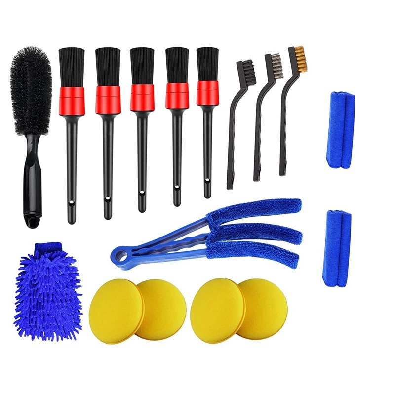 

17 PCS Car Detailing Brush Set,Car Cleaning Kit For Wheels,Engine,Console Dashboard,Air Vent,Leather Detail Brushes