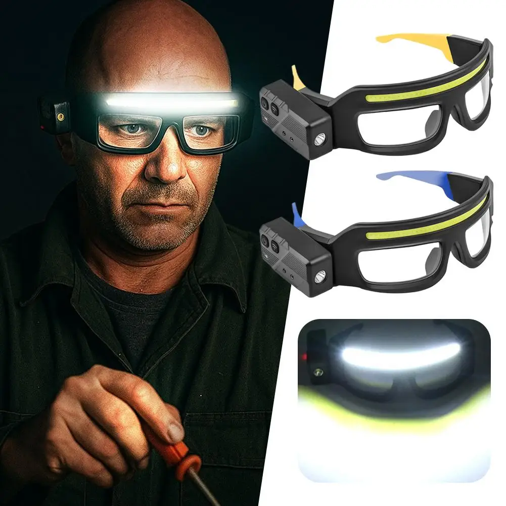 New XTE Multifunctional Glasses Light With Type-C Charging Warning Headlight Portable Compact Touch-Sensitive Headlamp