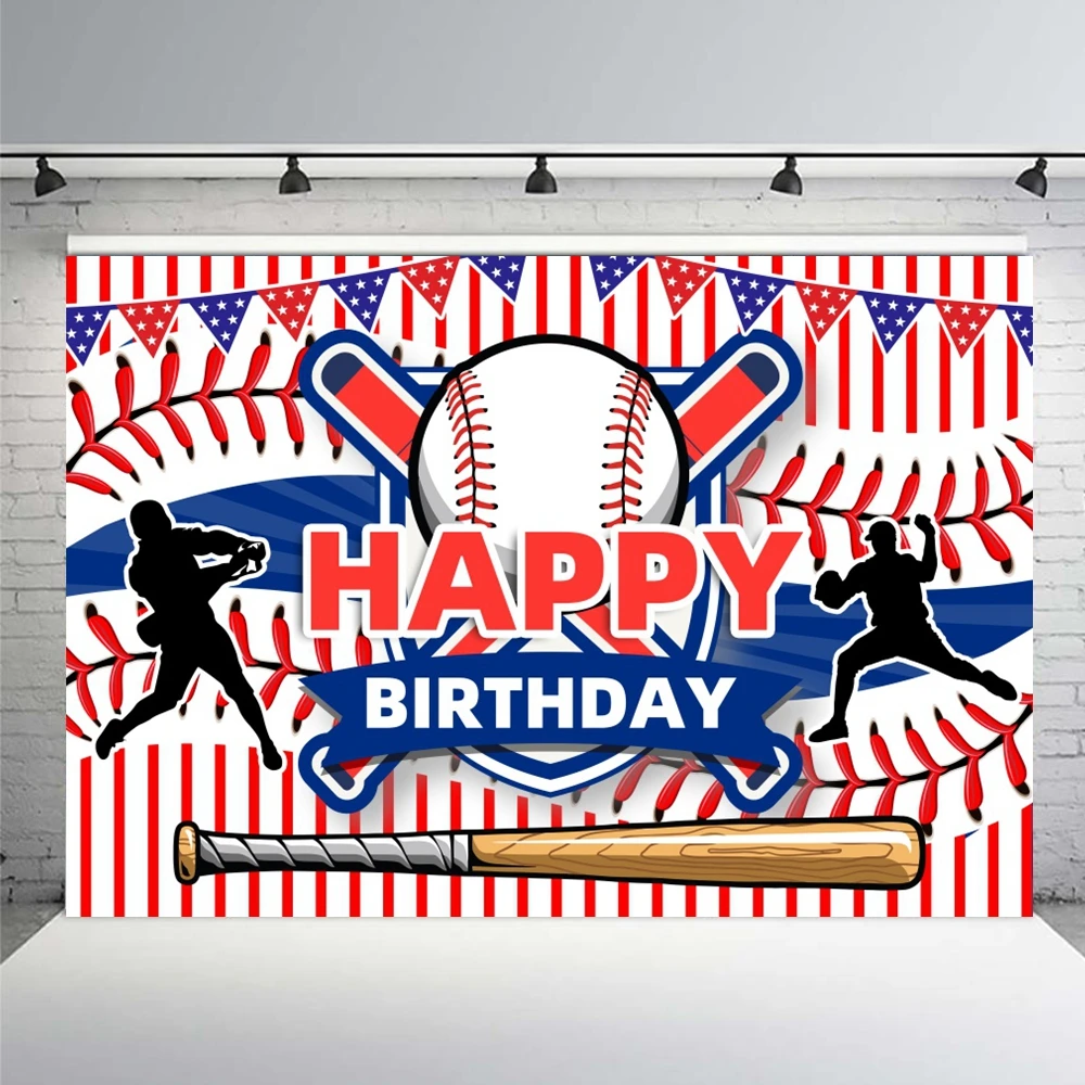 Baseball Sport Theme Backdrop Photography Customized Game Sports Kids Birthday Party Decor Newborn Baby Shower Background Studio