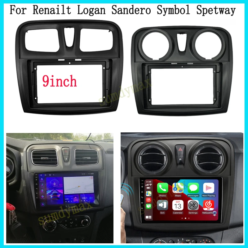 

10.1" 9 Inch Car Radio Fascias for RENAULT Sandero Symbol Logan 2014 big screen Android Radio Audio Dash Fitting Panel Kit