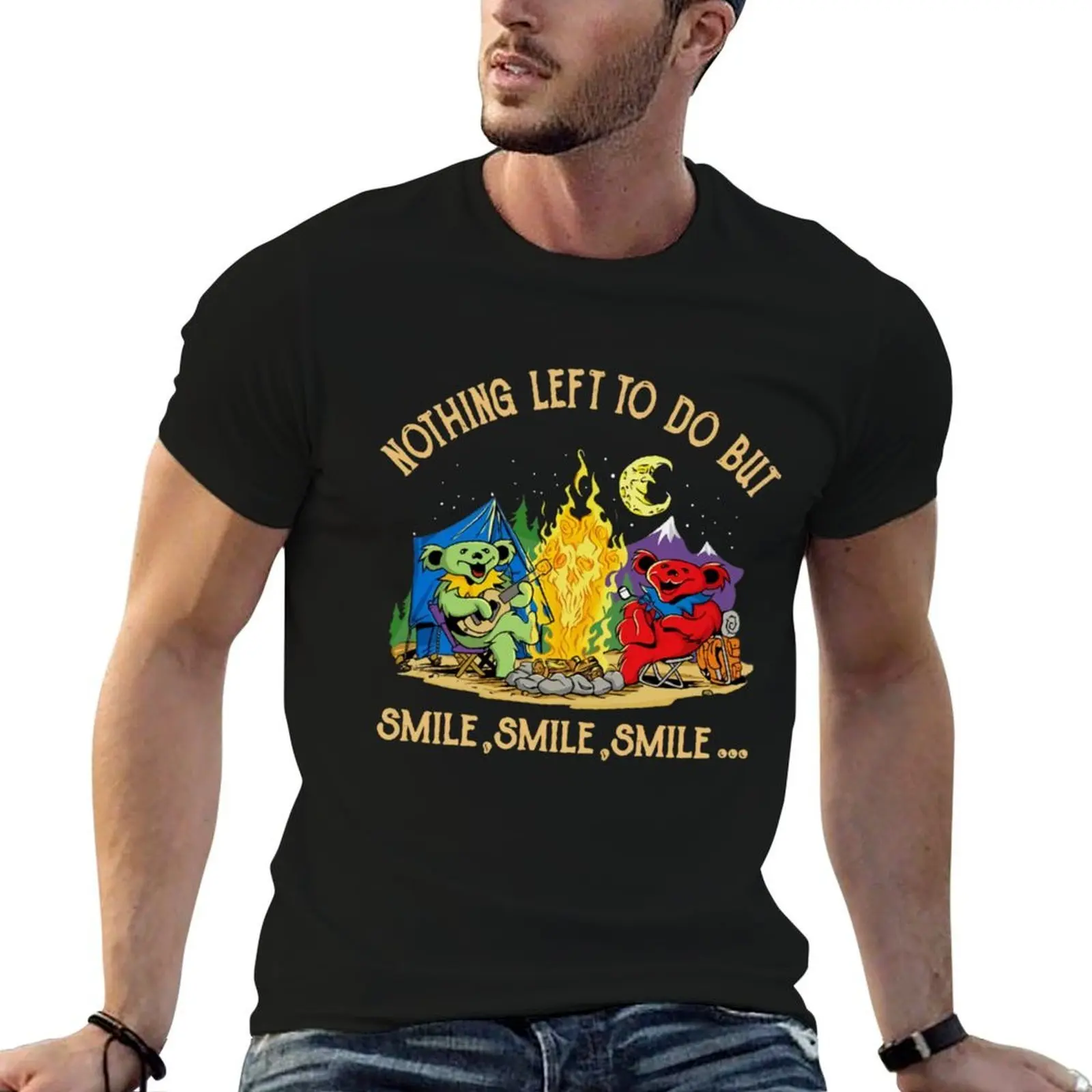 G r a t e f u l D e a d Camping Nothing Left to Do But Smile T-Shirt man t shirt luxury t shirt personalised T-Shirt