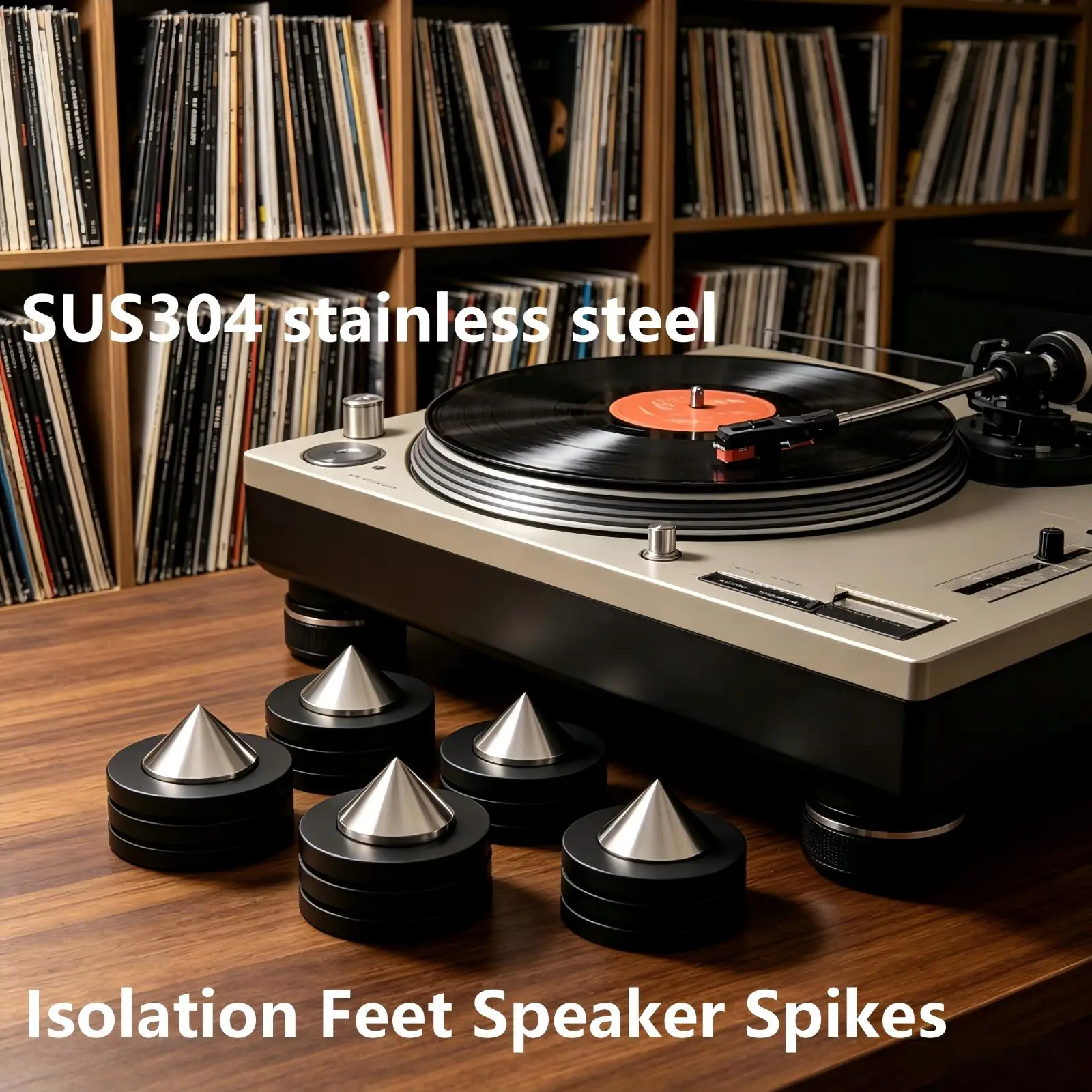 Preffair NEW Black  Steel Dia 49*37mm Sound Isolation Feet Speaker Spikes Audio Cones HiFi Mounts Amplifier Feet SP4949