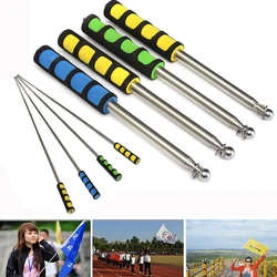 1pc Stainless Steel 1.2M Telescopic Flag Pole Outdoor Flagpole For Teaching Pointer Tour Guide Banner Flagstaff Decoration