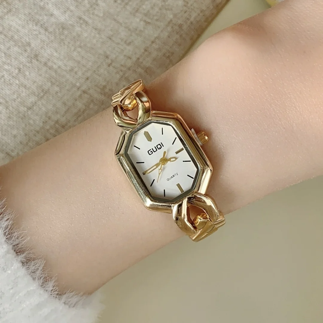 Брендовые женские часы, элегантные модные золотые часы для женщин, оригинальные кварцевые наручные часы с простым циферблатом, женские Reloj Mujer