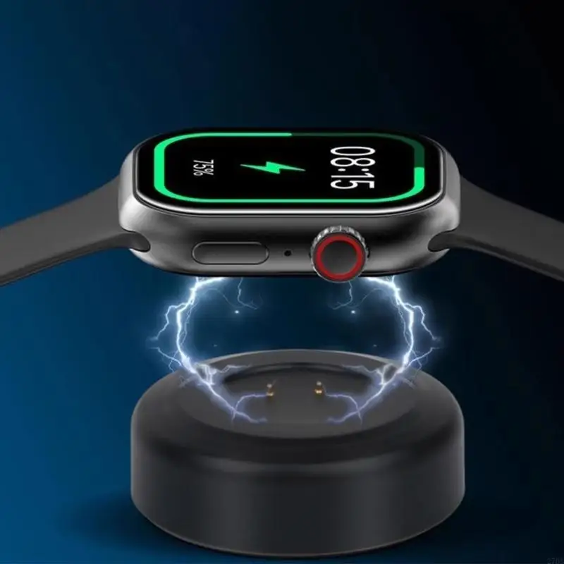 270B Portable 8.2mm Space Smartwatch Charging Station Round Charging Base Stable Current Design for SU7/SU8/SU9 Black
