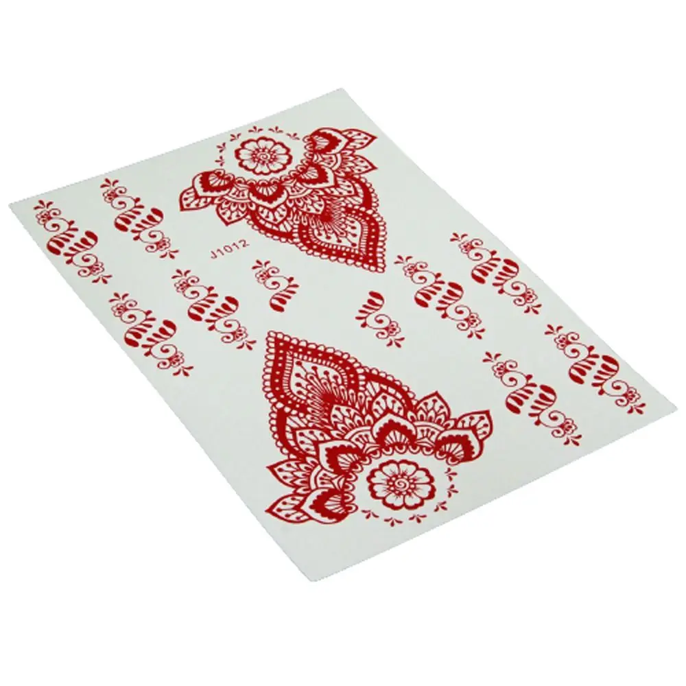

Wedding Tool India Flower Brown Mehndi Stickers Body Art Sticker Water Transfer Decals Temporary Tattoo Henna Tattoo Stickers
