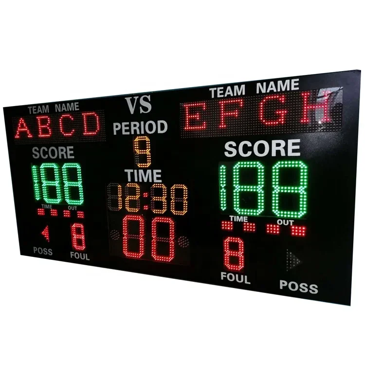 1.8m Wall Mounted Basketball Electronic Scoreboard Set Wireless Remote Control