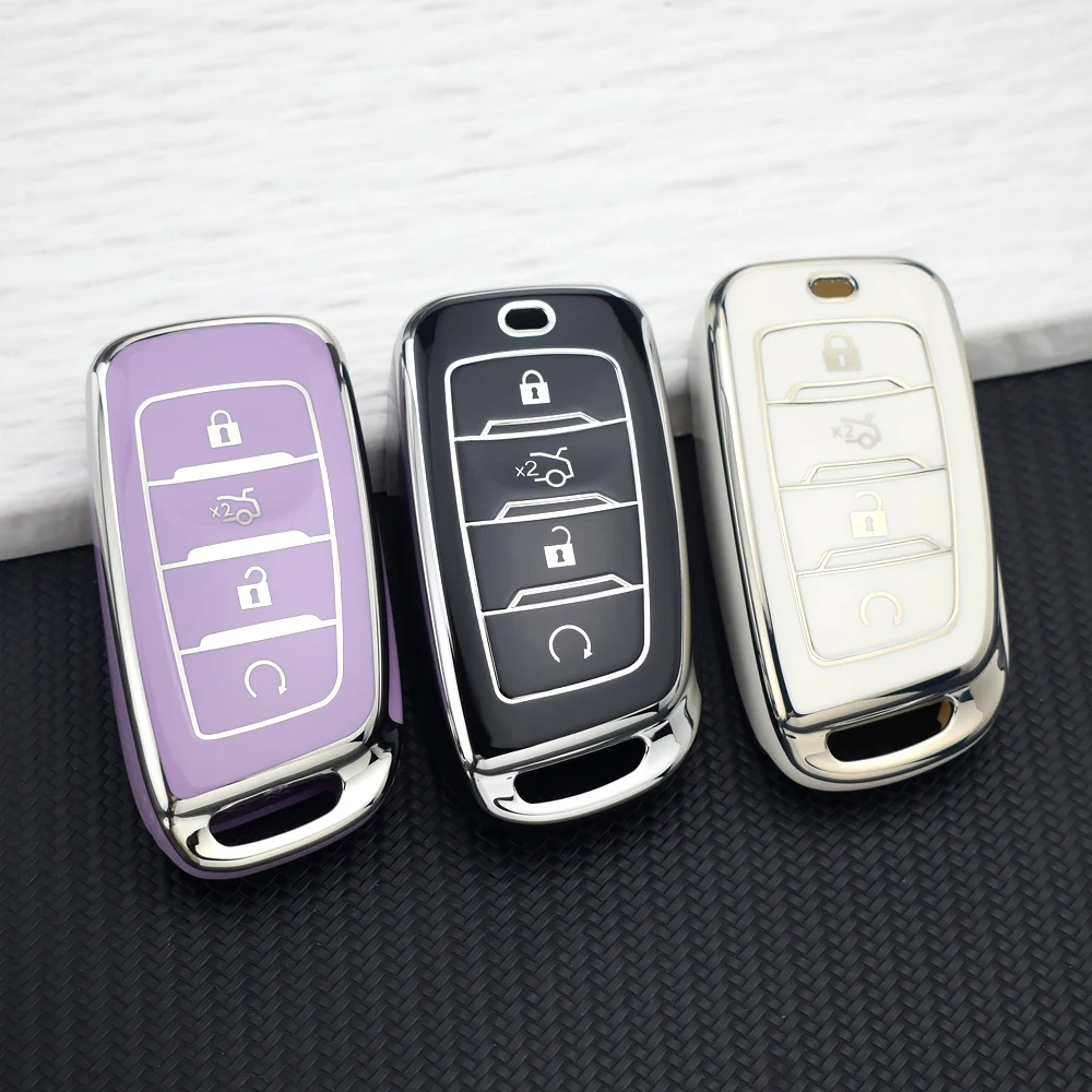 Soft TPU Car Key Case Key Case Cover For Changan CS85 CS35 Plus CS25 CS95 CS85 Coupe Car Key Whole Cover Protector Key Chains