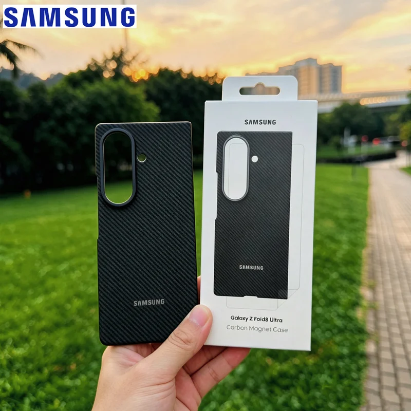Samsung Z Fold 8 Ultra Carbon Magnet Case For Magsafe Charging Frameless Hard Cover With Protective Film