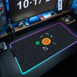 Mousepad RGB Anime Large Mouse Pad Xxl Outer Wilds Backlight Gamer Keyboard Mat Pc Accessories Desk Protector Gaming Mice Mats