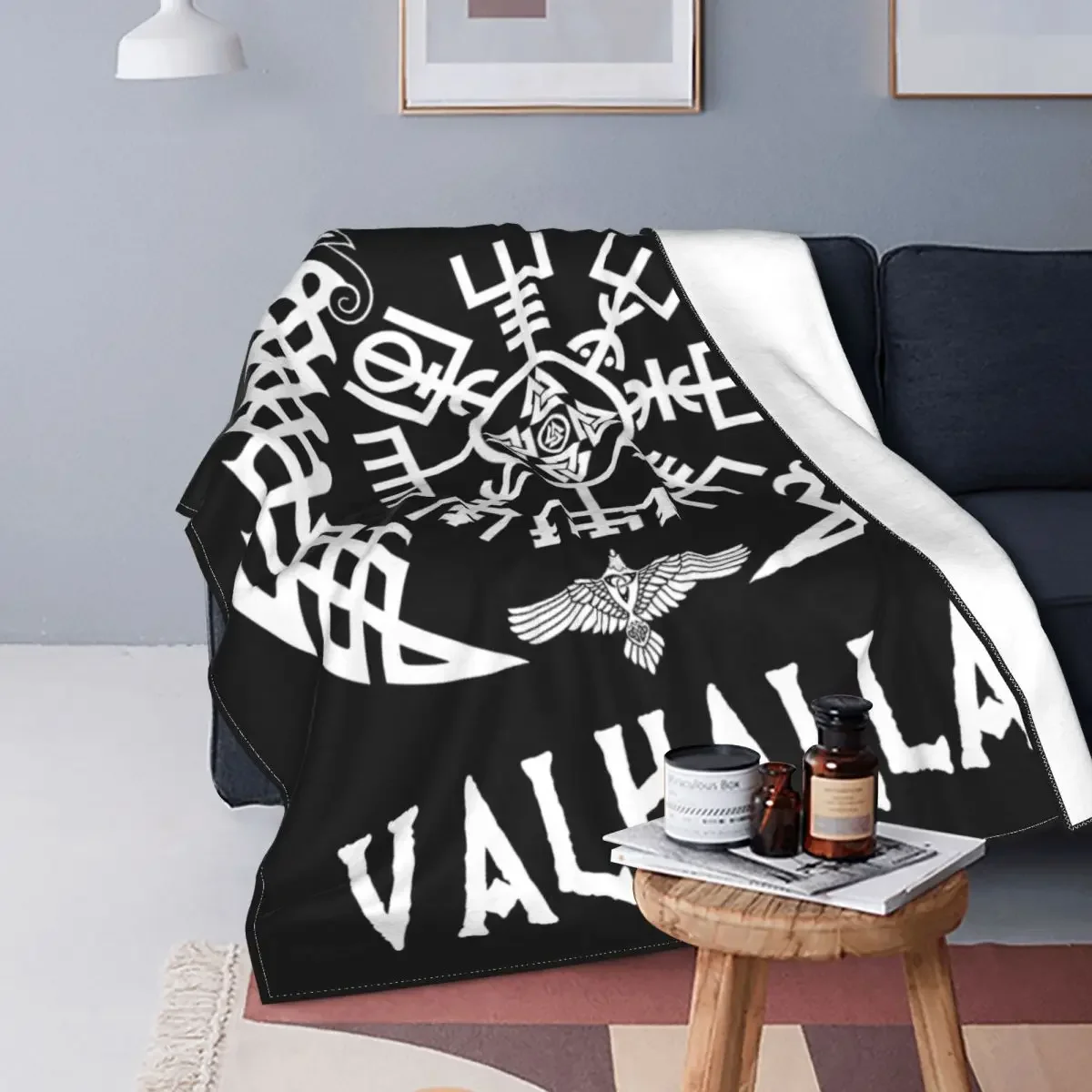 Victory Or Valhalla Viking Blanket Odin Norse God Ragnar Lothbrok Fuzzy Awesome Warm Throw Blankets for Home Summer