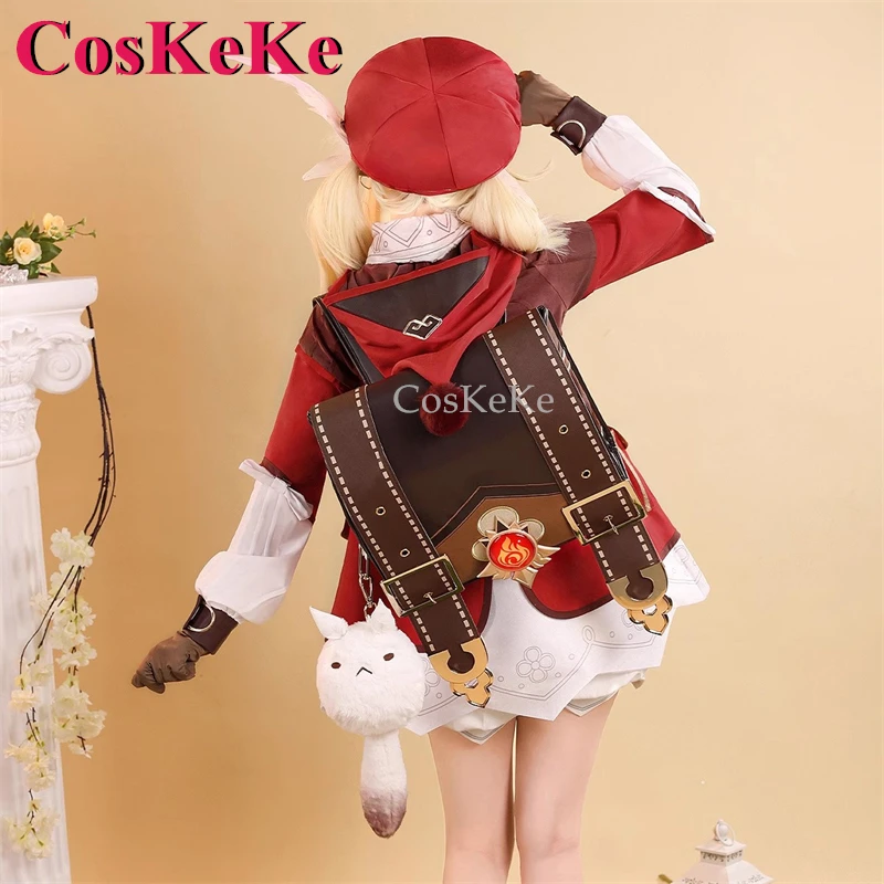 CosKeKe Klee Backpack Cosplay Anime Game Genshin Impact Fashion Lovely Universal School Bag For Women Role Play Accessories New