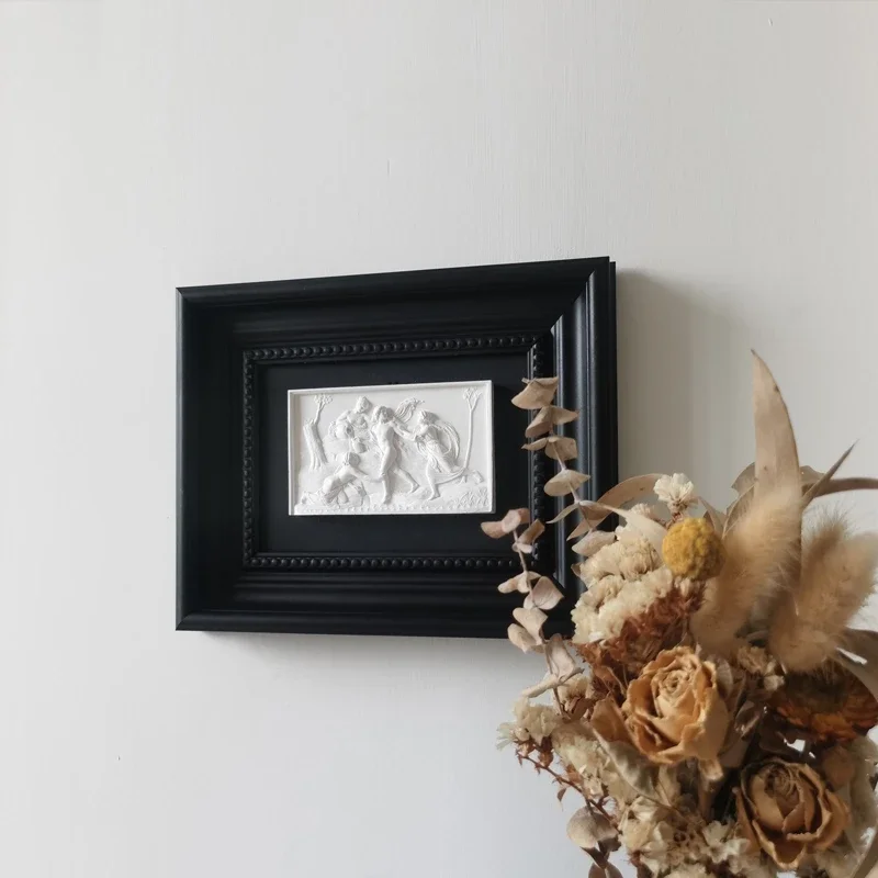 Concrete Three-dimensional Relief Sculpture Decorative Painting Abstract Figure Frame Picture Frame Background Wall Decoration