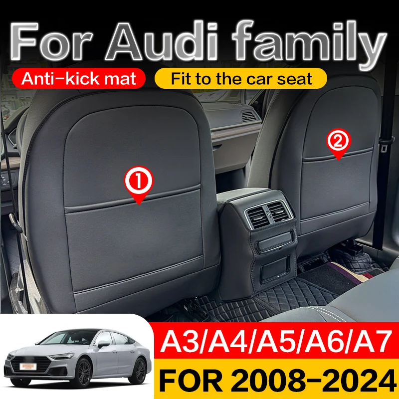 For Audi Car interior Seat protection Accessories Surround Rear Mats Seat Anti Kick Pad Q3 Q4 Q5 Q7 e-tron S3 S6 Anti-dirty pad