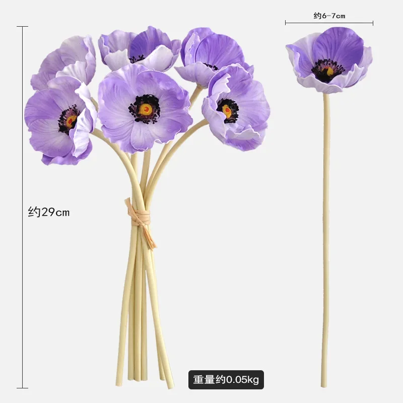 12 Pcs Artificial Flowers PU Poppy Marriage Decor Bride Holding Bouquet Wedding Decoration Home Event Party Floral Fake Poppies