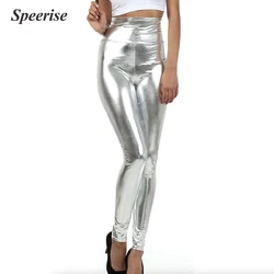 Women's Wet Look Leggings Shiny Glossy Metallic Sexy Pole Dance Costume High Waist Tights Lady Dance Pant Slim Ankle-length