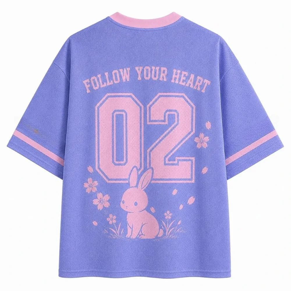 2026 Summer Fashion New Fun Purple Koi Fish Rabbit Play 3DPrint Quick Drying T-shirt Casual LooseUnisex StyleV-neck Tshirt Large