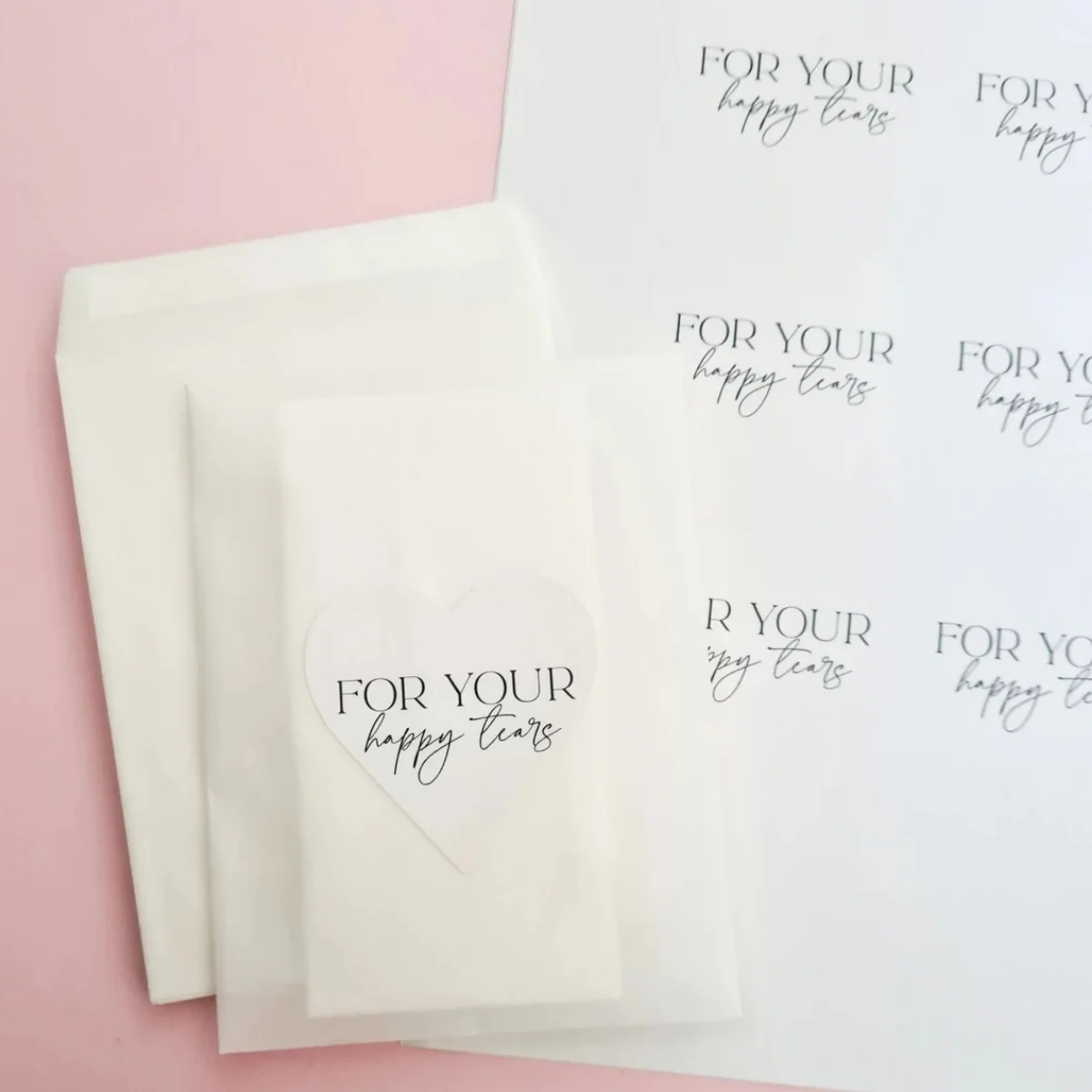 DIY Wedding Tissue Bags For Your Happy Tears - 100% Biodegradable Glassine Bags Heart Stickers Wedding Confetti, Petal Confe