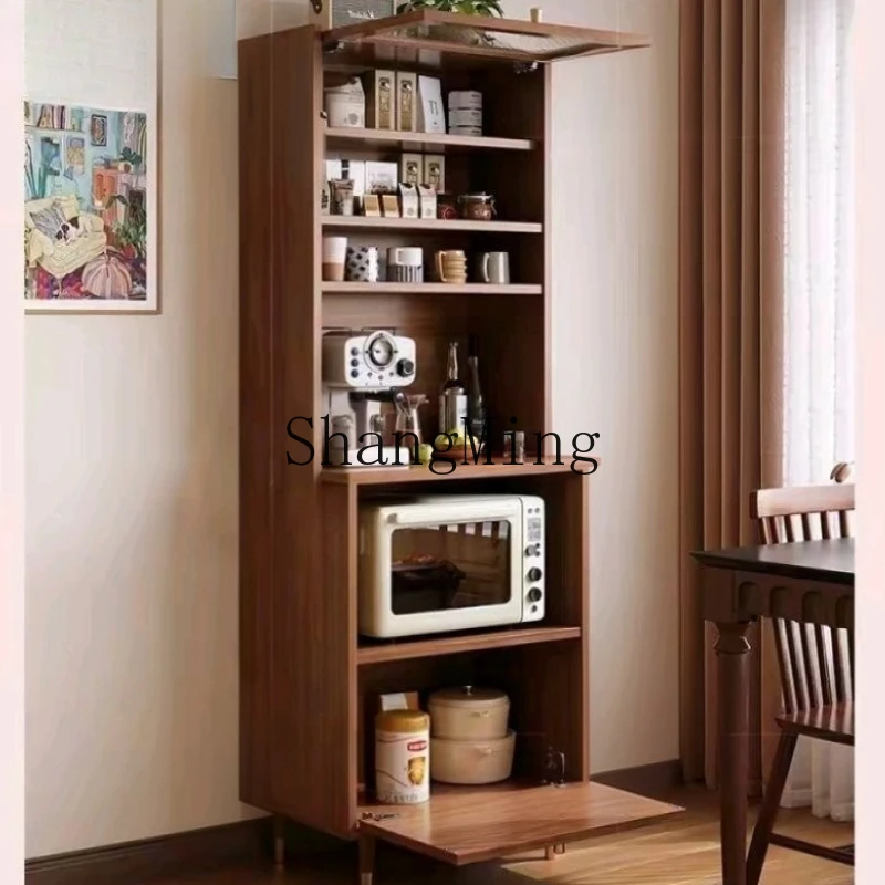 

FG solid wood dining side high cabinet integrated kitchen wall small apartment locker household storage tea cabinet