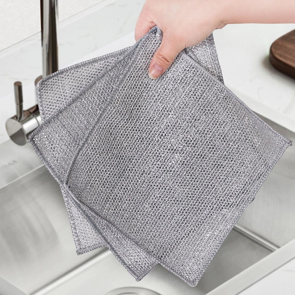 5/10/20Pcs Multi Purpose Wire Dishcloth Wire Dishwashing Rags for Wet and Dry Scrubs & Cleans for Sinks Counters Stove Tops