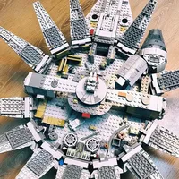 Hot Toys 1381 Pcs Space Millennium star Ship Spacecraft Set Falcon Alien MINI 75105 Figure Model Building Blocks Bricks Toy Gift