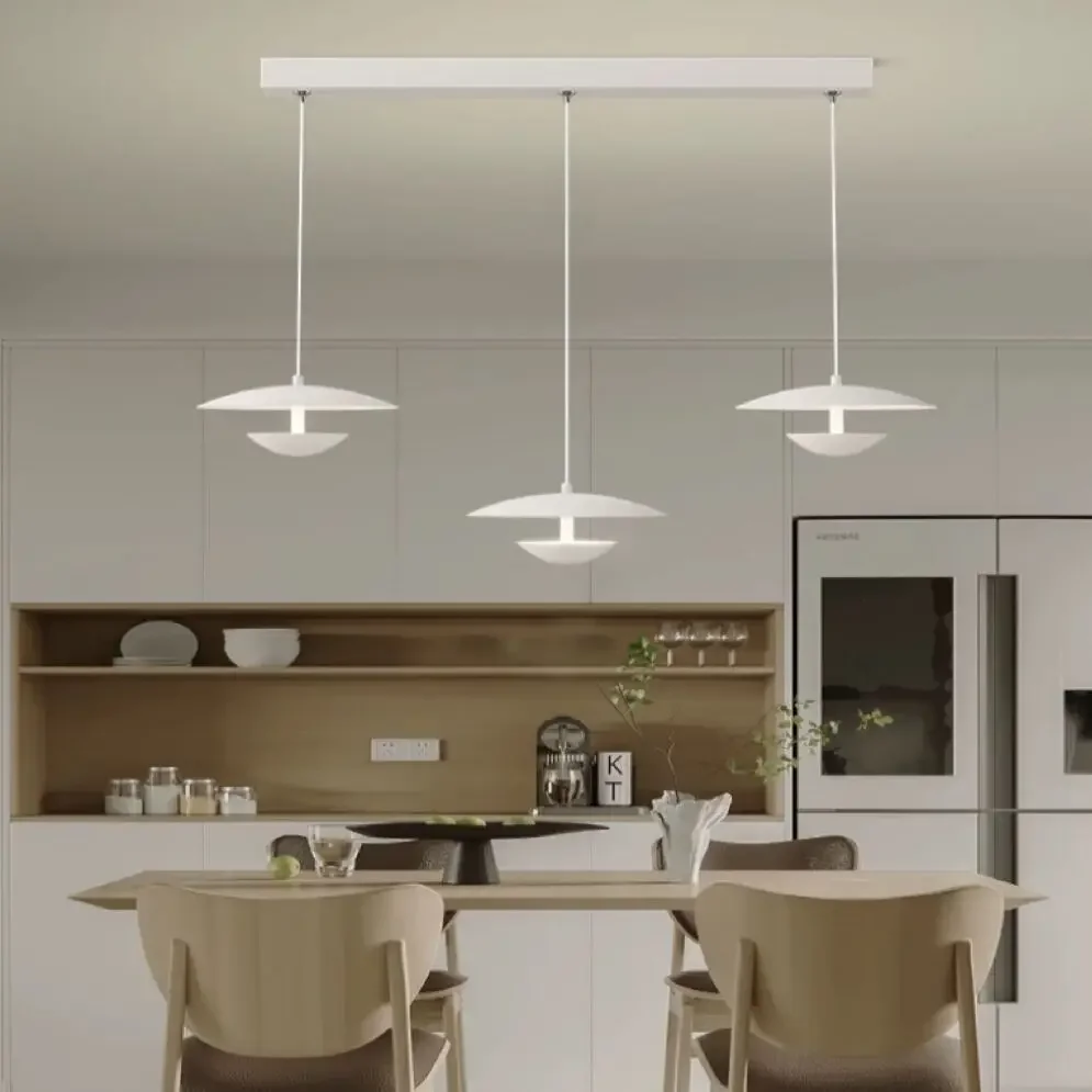 Lustre estilo creme com pingente de tira longa, Luminária para balcão e bar de cozinha, Criativo e minimalista, Designer moderno