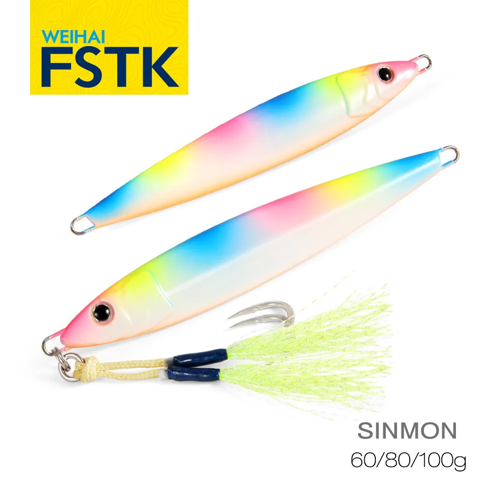 FSTK Sea fishing Metal Jig  Fishing Lure Weights 60G 80g 100g King Fish Bait Tackle Trout Jigging Lure Jigs Saltwater Lures