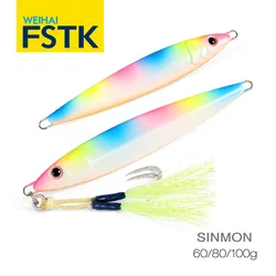 FSTK Sea fishing Metal Jig  Fishing Lure Weights 60G 80g 100g King Fish Bait Tackle Trout Jigging Lure Jigs Saltwater Lures