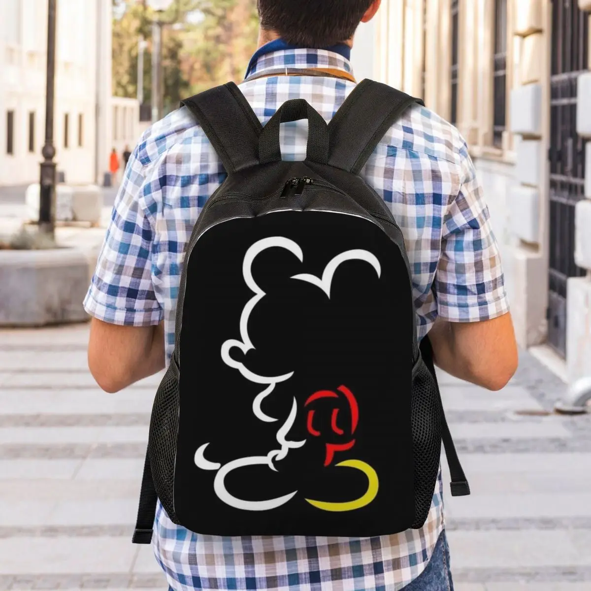 Custom Mickey Mouse Backpack Men Women Basic Bookbag for School College Bags