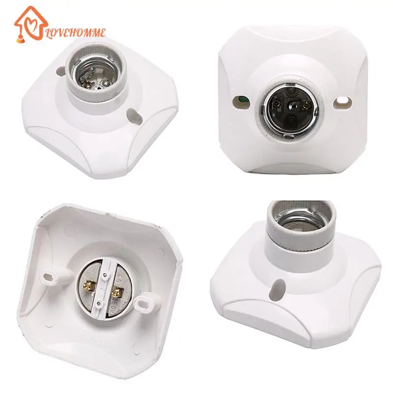 1PC E27 Lamp Holder E27 Bulb Holder Lamp Socket Ceramic Lamp Bulb Socket Lamp Base 2 Styles Wholesale High Quality