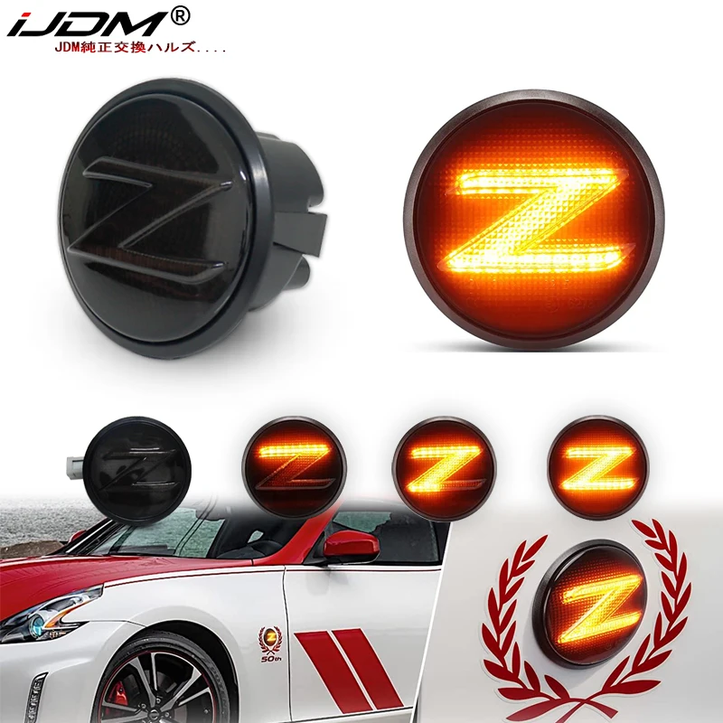 2XLed Dynamic Side Marker Light Turn Signal Sequential Blinker Indicator Lamp For Nissan 370Z Nismo Coupe Roadster Z34 2009-2020