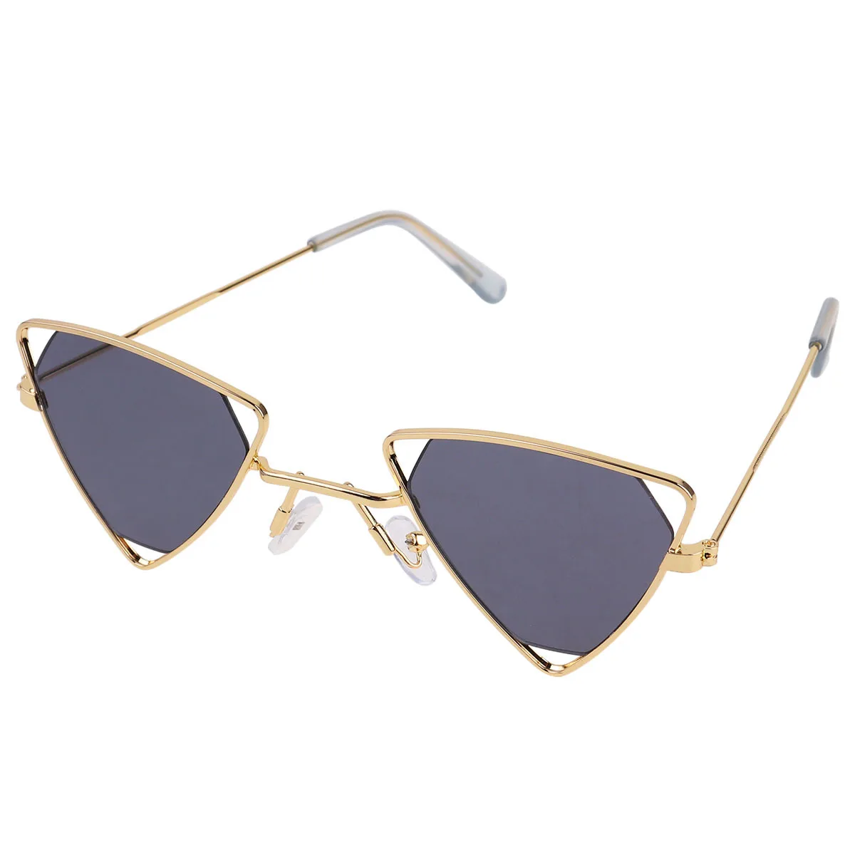 

1 шт., солнцезащитные очки в металлической оправе, трехточечная звезда, легкие, с защитой от ультрафиолета, стильные индивидуальные солнцезащитные очки, женские, серые, золотые