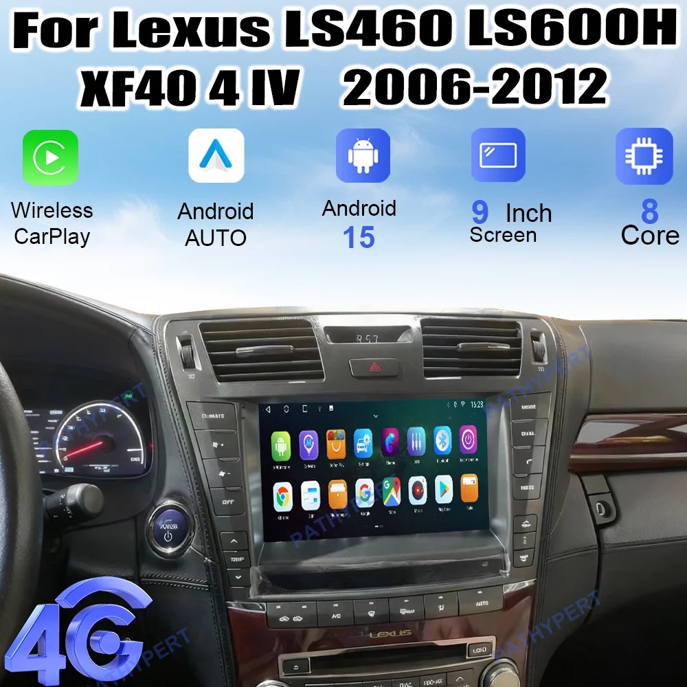 

Carplay Screen Android 15 For Lexus LS460 LS600H XF40 4 LV 2006-2012 Can Multimedia Player Stere Video Radio Audio Head Unit GPS