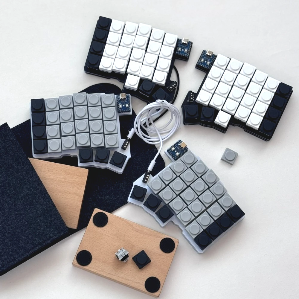 

Split Keyboard Silakka54 Black Toy Keycaps Storage Bag Plam Rest Gaming Keyboard Kit Accessory Hotswap Wired QMK/VIAL Teclado