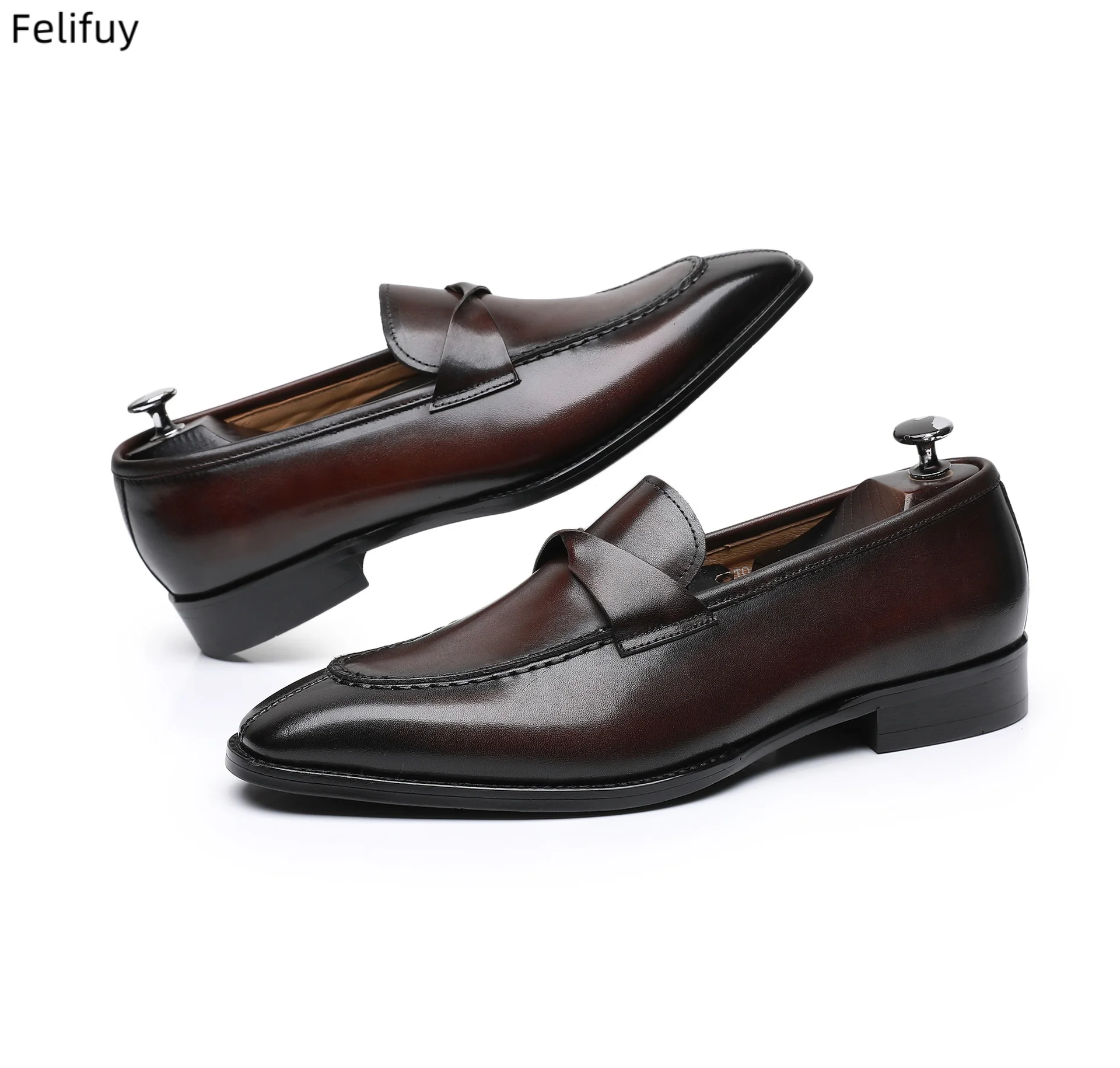 

Мужские классические туфли из натуральной кожи, повседневные и деловые, для мужчин, классические туфли без шнурков, для свадьбы и вечеринок, мужские лоферы