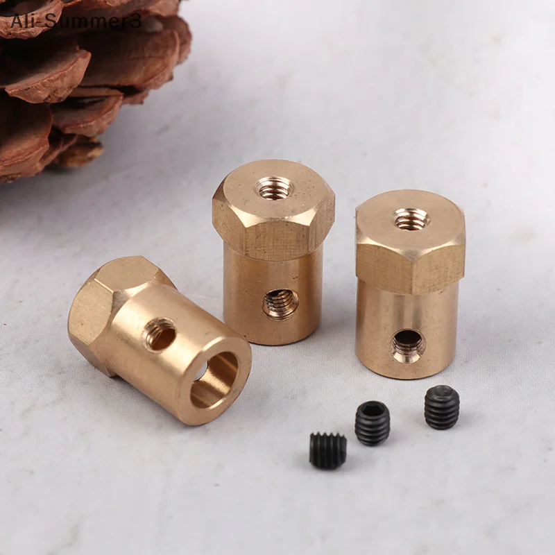 1Pc Wheel Hex Coupling Coupler With Screws Brass Sleeve Adapter Tire Connector 3/4/5/6/7/8MM For RC Boat Car Spare Parts