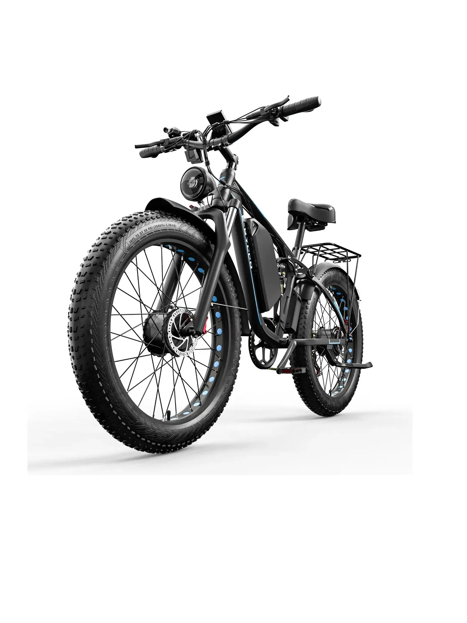 E-BYCCO EB7Pro Elektrofahrrad 52V 23AH Wasserdichter Akku Offroad 26x4.0 Fat Tire Allterrain E-Bike