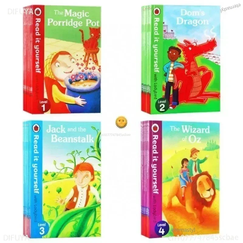 

50 книг/набор «Божья коровка», «Читайте себя», уровень от 1 до уровня 4, английские книги с картинками и историями, уровень чтения для детей, обучающий учебникBO