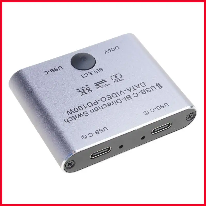 

BiDirectional 8K USB C Switcher for 2Computers with Fast 100W Charging 10Gbps Data Transfer, for MultiDevice Use