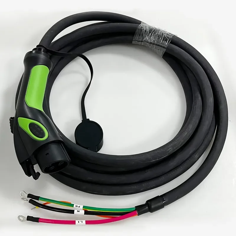 ETL Certified SAE J1772 Type 1 50A 80A Overmolded EV Charging Cable with Black & Green Colorful Handle AC EVSE Connector